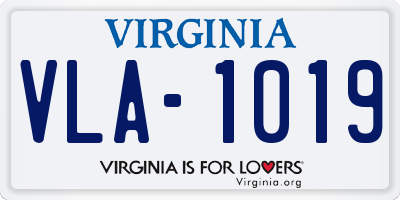 VA license plate VLA1019