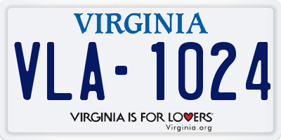 VA license plate VLA1024