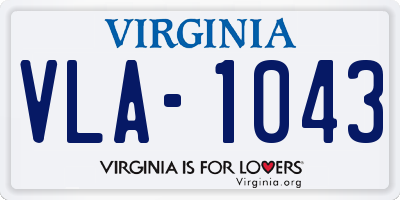 VA license plate VLA1043