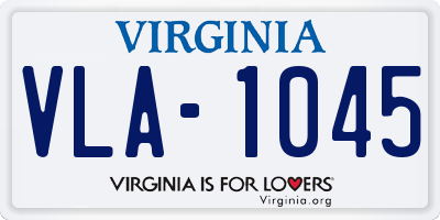 VA license plate VLA1045