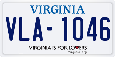 VA license plate VLA1046