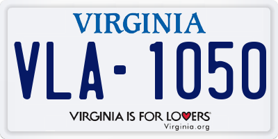 VA license plate VLA1050