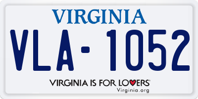 VA license plate VLA1052
