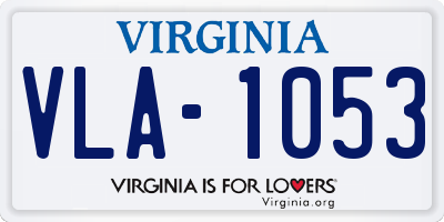 VA license plate VLA1053