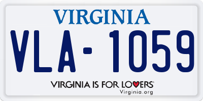 VA license plate VLA1059