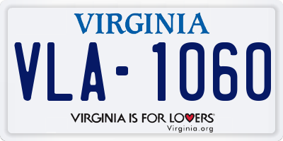 VA license plate VLA1060