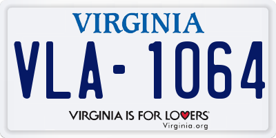 VA license plate VLA1064