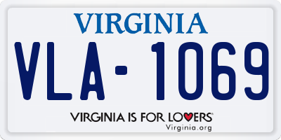VA license plate VLA1069