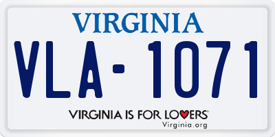 VA license plate VLA1071