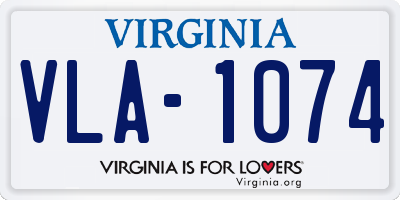 VA license plate VLA1074