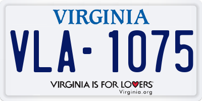 VA license plate VLA1075