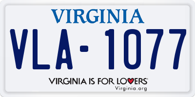 VA license plate VLA1077