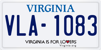 VA license plate VLA1083