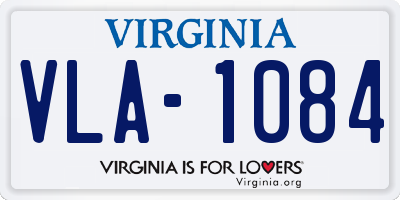 VA license plate VLA1084