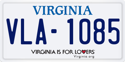 VA license plate VLA1085