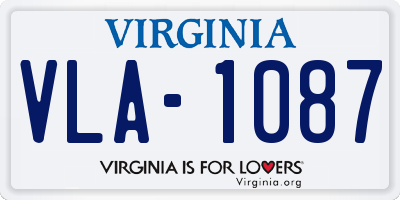 VA license plate VLA1087