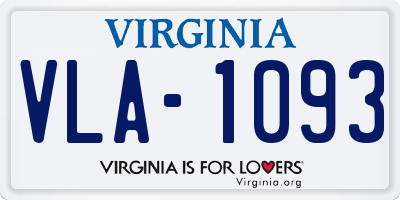 VA license plate VLA1093