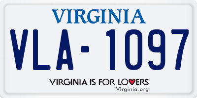 VA license plate VLA1097