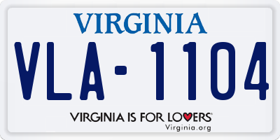 VA license plate VLA1104