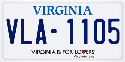 VA license plate VLA1105