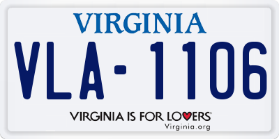 VA license plate VLA1106