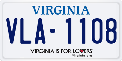 VA license plate VLA1108