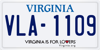 VA license plate VLA1109