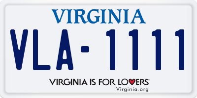 VA license plate VLA1111