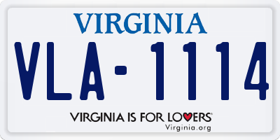 VA license plate VLA1114