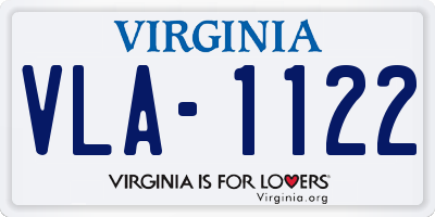 VA license plate VLA1122