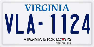 VA license plate VLA1124