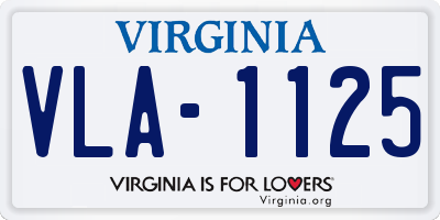 VA license plate VLA1125