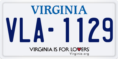 VA license plate VLA1129