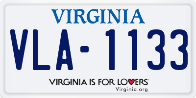 VA license plate VLA1133