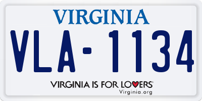 VA license plate VLA1134