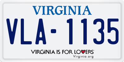VA license plate VLA1135