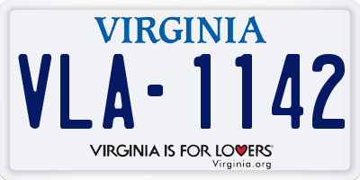 VA license plate VLA1142