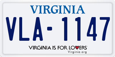 VA license plate VLA1147