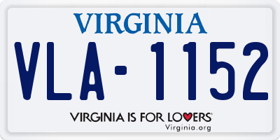 VA license plate VLA1152