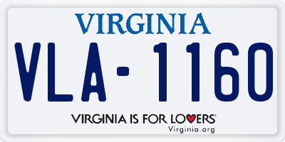 VA license plate VLA1160