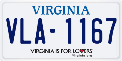 VA license plate VLA1167