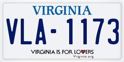 VA license plate VLA1173