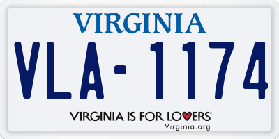 VA license plate VLA1174