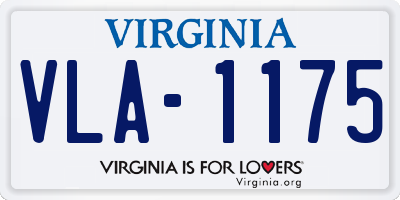 VA license plate VLA1175