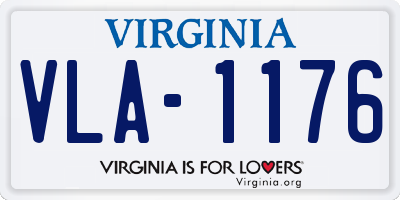 VA license plate VLA1176