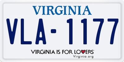 VA license plate VLA1177