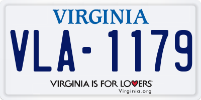 VA license plate VLA1179