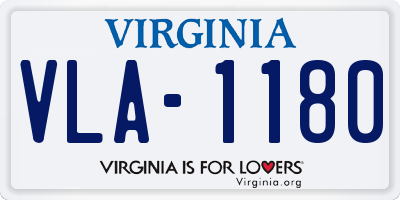 VA license plate VLA1180