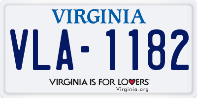 VA license plate VLA1182