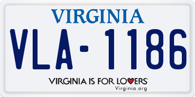 VA license plate VLA1186